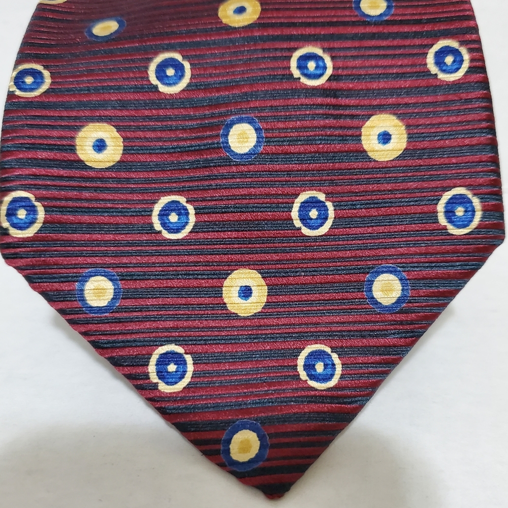 Barney's New York Men's silk Tie Burgundy Blue